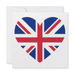 Union Jack Heart Shape Custom Invitation