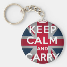 Union Jack Keep Calm And Carry On Keychains