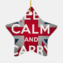 Union Jack Keep Calm And Carry On Ornaments