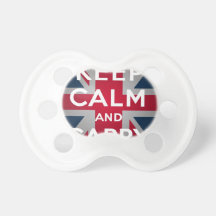 Union Jack Keep Calm And Carry On Pacifiers
