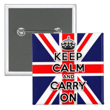 Union Jack  keep calm and carry on Pins