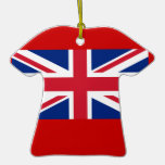 Union Jack on Ceramic T Shirt Birthday Team Xmas Christmas Tree Ornaments