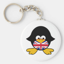 Union Jack Penguin Keychain