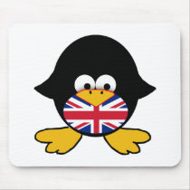 Union Jack Penguin Mouse Pad