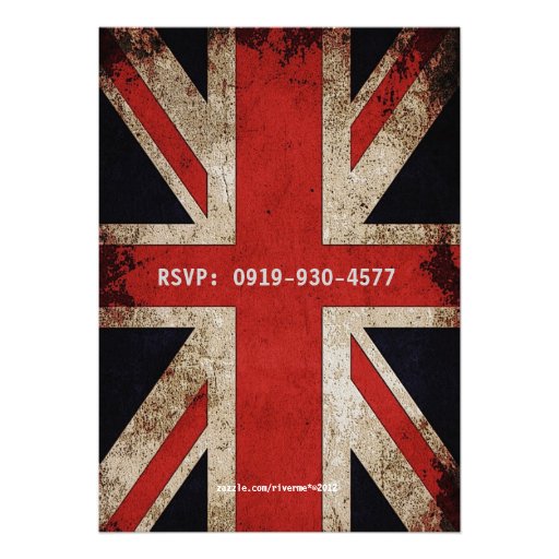 Union Jack UK Flag Birthday Party Cards