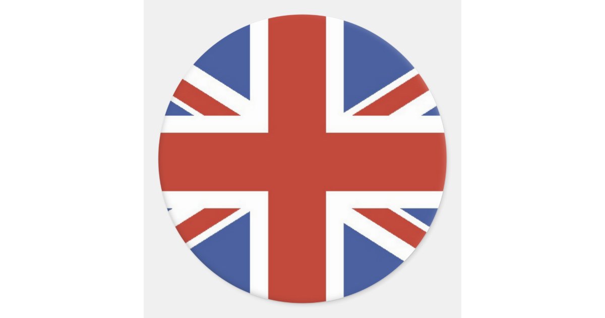 Union Jack UK Flag Circle Designs. Classic Round Sticker | Zazzle