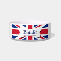 Union Jack UK Personalized Pet Bowls