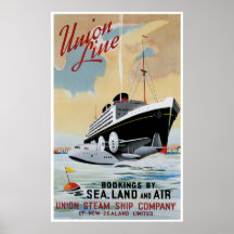 Union Line Steamship Ocean Liner Posters