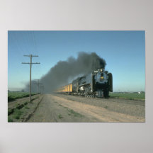 Union Pacific No. 8444 powers a train from Denver Poster