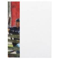 Union Soldier Loading Rifle Letterhead Template