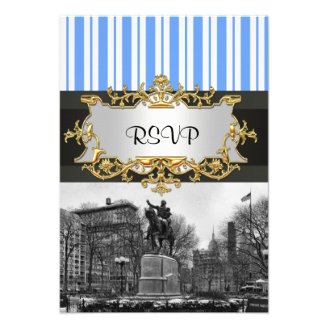 Union Square NYC in Winter BW 01G RSVP Custom Invite