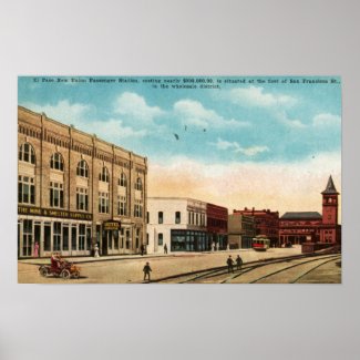 Union Station, El Paso, TX 1916 Vintage print