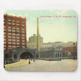 Union Station, Pittsburgh PA 1910 Vintage mousepad