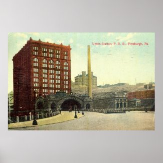 Union Station, Pittsburgh PA 1910 Vintage print