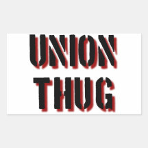 Union Thug Rectangle Stickers