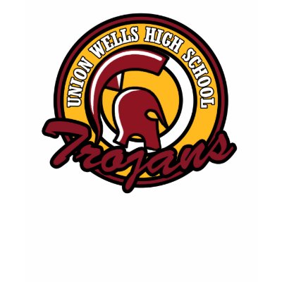 Union Wells High School Trojans T-shirts by madcapstudios