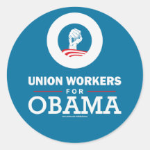 Union Workers for Obama Round Sticker