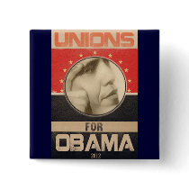 Unions for Obama 2012 Grunge Buttons