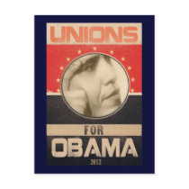 Unions for Obama 2012 Grunge Post Card