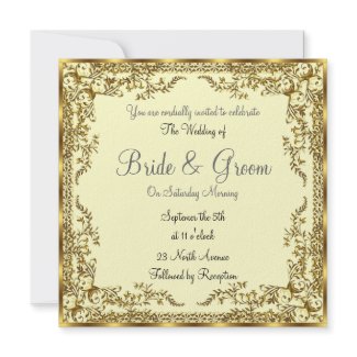 Unique and Elegant Gold Wedding Invitation invitation