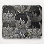 unique black and white cat designer mousepad