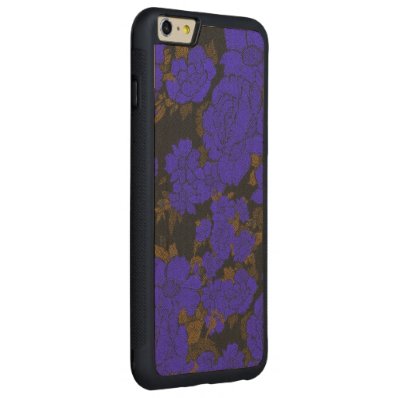 Unique Blue Abstract Roses Carved® Maple iPhone 6 Plus Bumper