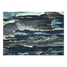 Unique Blue Peeling Paint On Wood Personalized Announcements