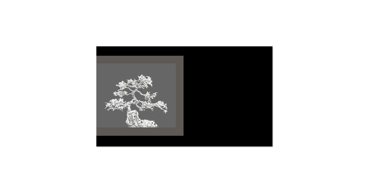 unique bonsai tree business card black and gray Zazzle