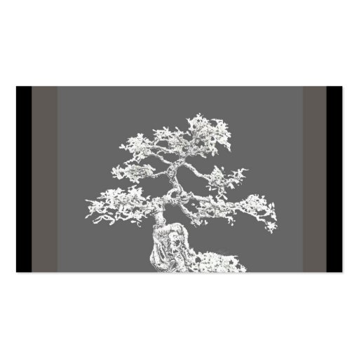 unique bonsai tree business card black and gray (back side)