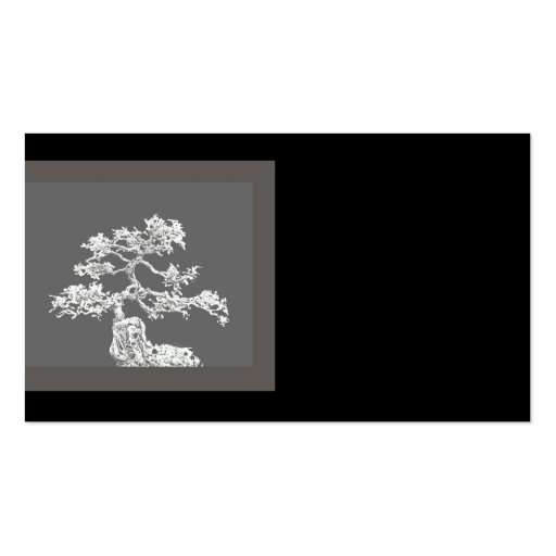 unique bonsai tree business card black and gray