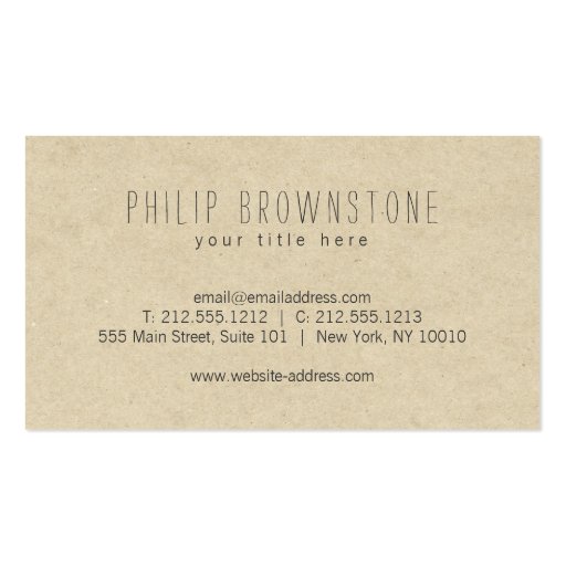 Unique Box Sketch Hand-Written Name on Cardboard Business Card (back side)