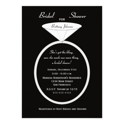 Unique Bridal Shower Invitation -- Unique Ring