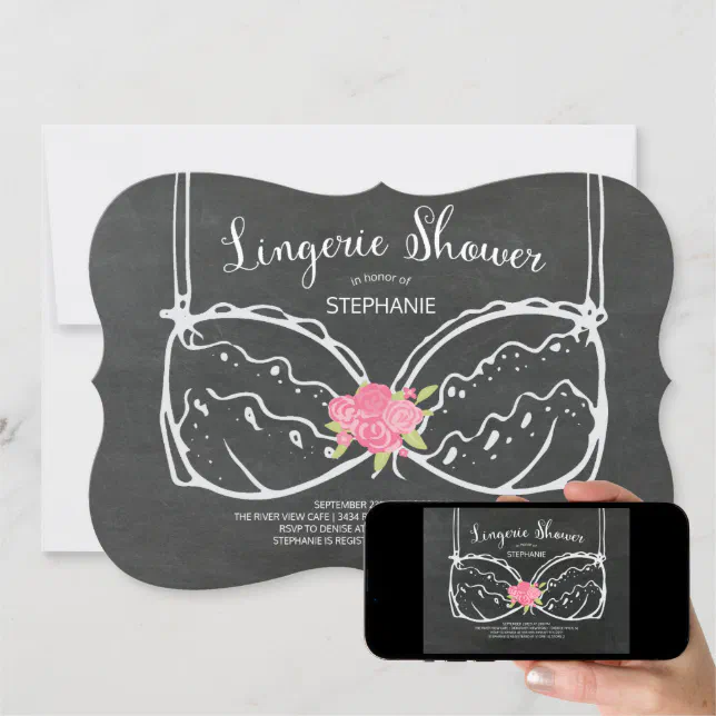 Unique Chalkboard Lingerie Shower Invitation Zazzle