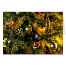 Unique Christmas tree ornaments Greeting Cards