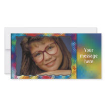 Unique colorful photo frame with your message photo cards