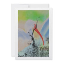 Unique combo solarized colors tree and bird custom announcement