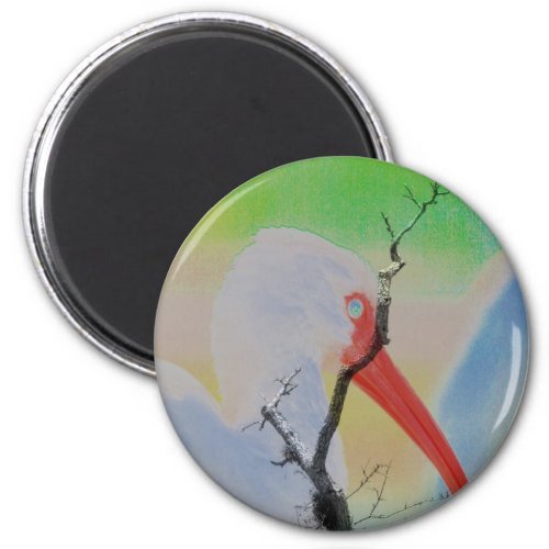 Unique combo solarized colors tree and bird magnet