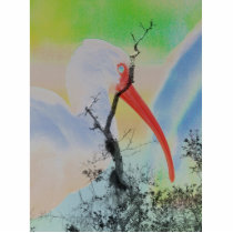 Unique combo solarized colors tree and bird photo cutout