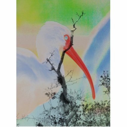 Unique combo solarized colors tree and bird photo cutout
