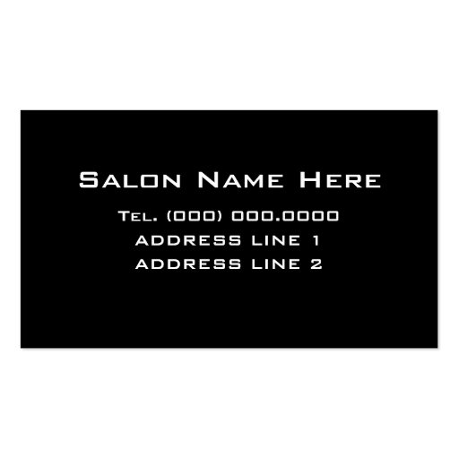 Unique Cosmetologist Business Cards (back side)