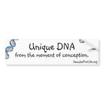 More Unique DNA from the moment of conception. Bumper Sticker Zazzle Bumperstickers gift ideas Unique DNA from the moment of conception. Bumper Sticker Zazzle Bumperstickers