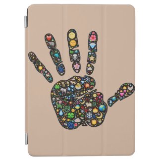 Unique Emoji-art handprint iPad air cover