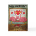 Unique Flamingo Happy Valentine's Day Paper Card