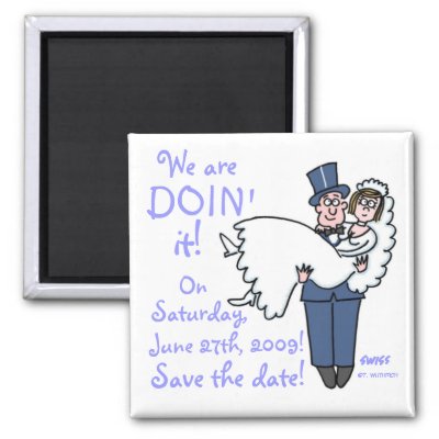 Unique Funny Save The Date Magnet by Swisstoons