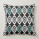 Unique Geometric Pillows - Mint Black And White