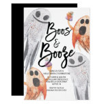 Unique Ghost Boos & Booze Halloween Party Card