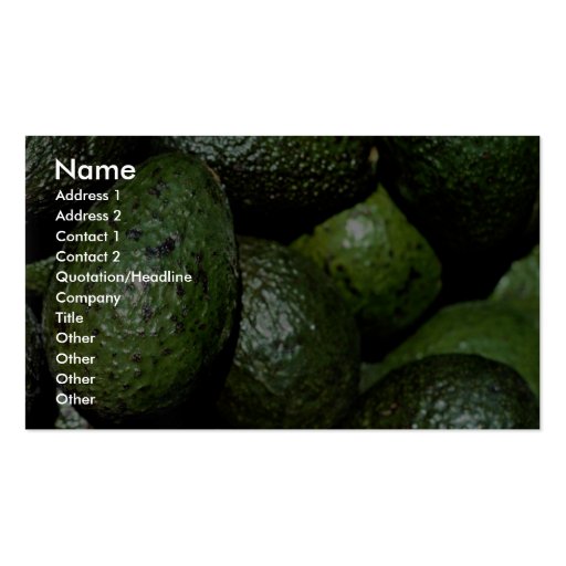 Unique Green avocado Business Card Template (front side)