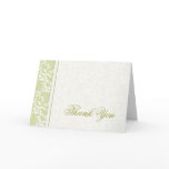 Unique Green Damask Thank You Cards