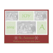 Unique Holiday Card with 3 Photos postcards