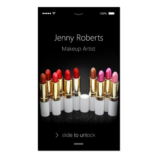 Unique iPhone iOS Style - Lipstick Makeup Artist Business Cards (front side)